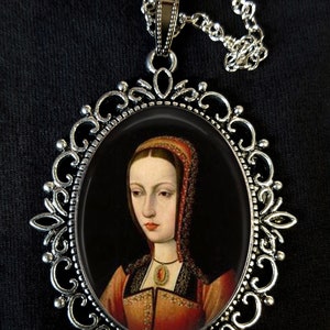 Joanna I Queen of Castile Large Antique Silver Pendant Necklace Earrings Juana la Loca Tudor Joanna the Mad