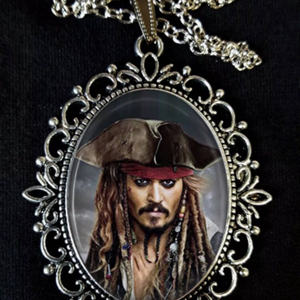 Johnny Depp Large Antique Silver Pendant Necklace Earrings Sweeney Todd Edward Scissorhands Jack Sparrow