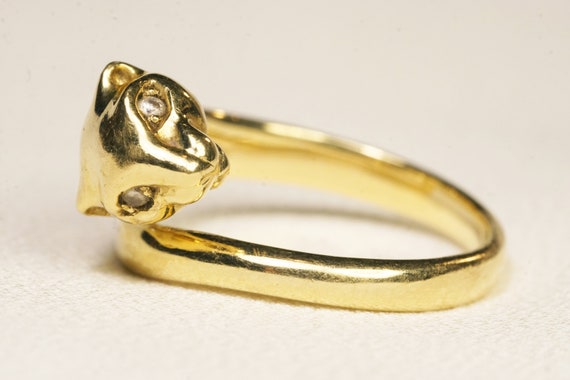 18ct Diamond Panther Figural Ring