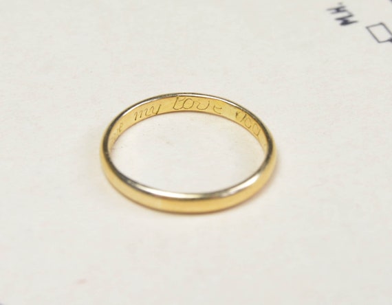 Antique 18th Century Posy Ring, Lovers Secret Mes… - image 1