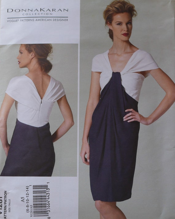 Women Draped Dress Pattern Vogue 1281 American Designer By Etsy