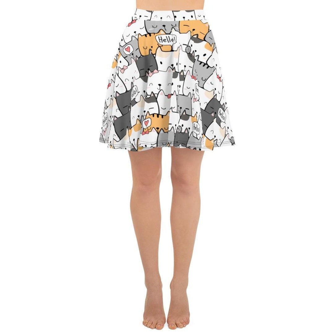 Pink Cats Skater Skirt main image 1