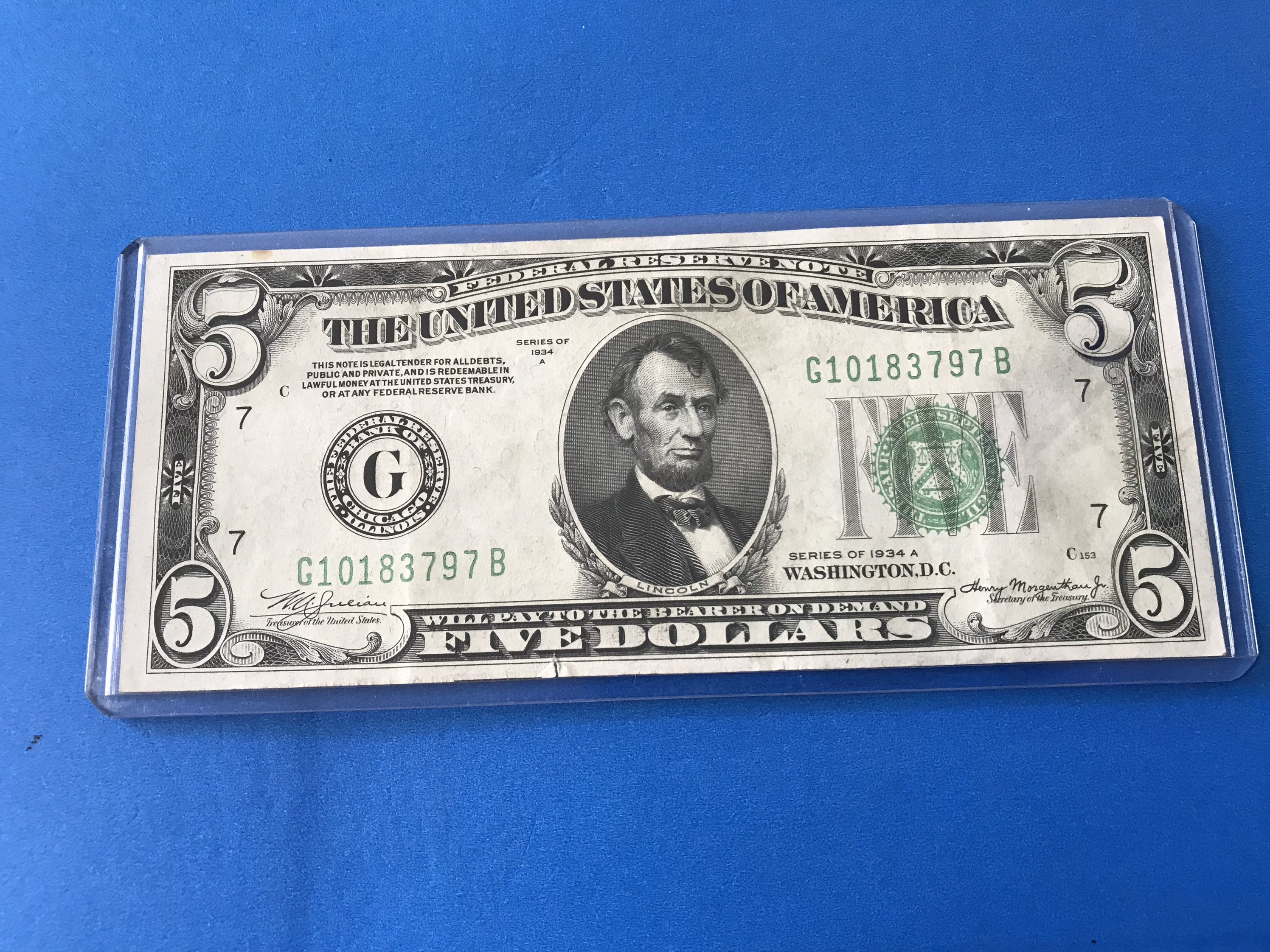 1934 A Five Dollar Federal Reserve Note Etsy UK