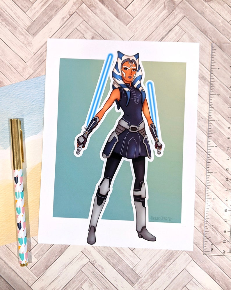 Ahsoka Tano Star Wars Art Print 8 x 6 Inches Pop Etsy