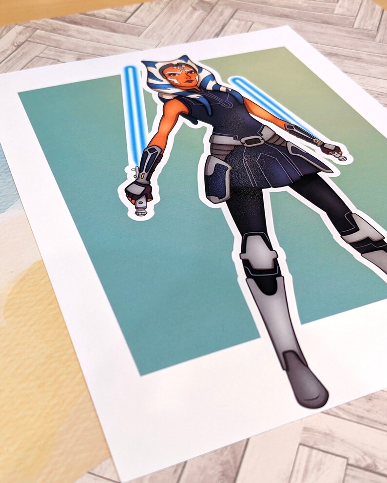 Ahsoka Tano Star Wars Art Print 8 x 6 Inches Pop Etsy