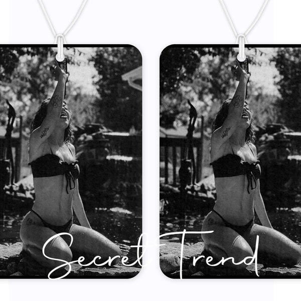 Double sided Car Freshener • Boudoir Gift • Risque Air Freshener  • Personalized  • Photo Gift for Boyfriend • Mirror Picture • Beer Poster