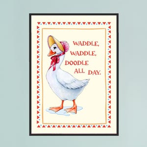 Silly Goose Print: Whimsical Kitchen Decor for Animal Lovers
