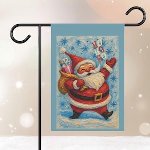 Vintage Santa Claus Christmas Banner: Double-Sided Holiday Decor