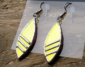 Stained Glass Earrings, Glass Earrings, Dichroic Earrings, Stained Glass Jewelry, Dangle Earrings, Handcrafted Earrings