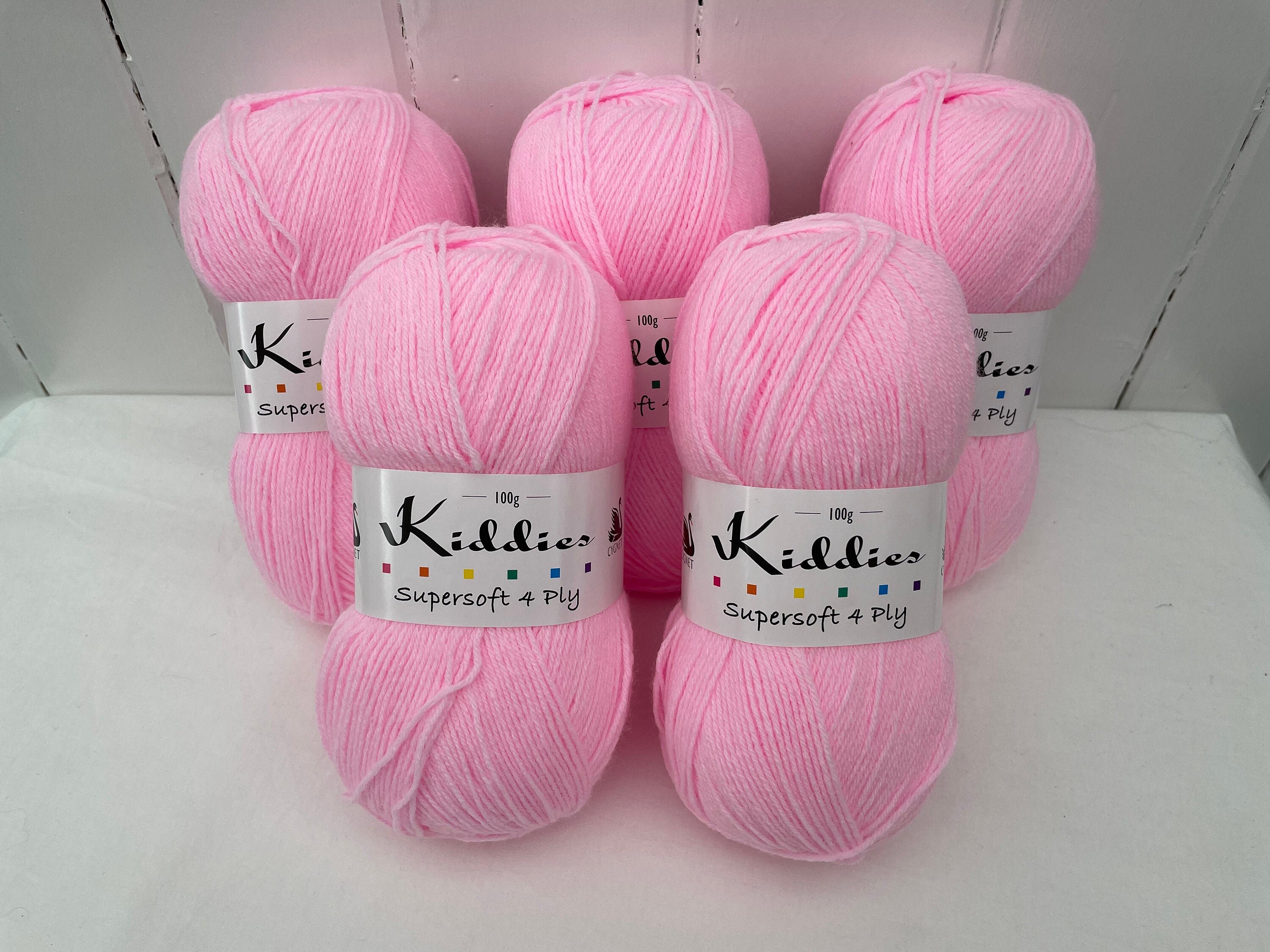 Pink Baby Wool Yarn 4 Ply 500g Supersoft Kiddies Etsy