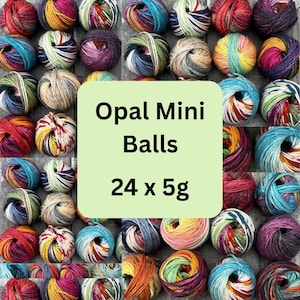 Opal Mini Skein Balls 24 X 5g Mix Colour / Pattern Bundle Variegated Knitting Crochet Wool 4Ply Sock Yarn