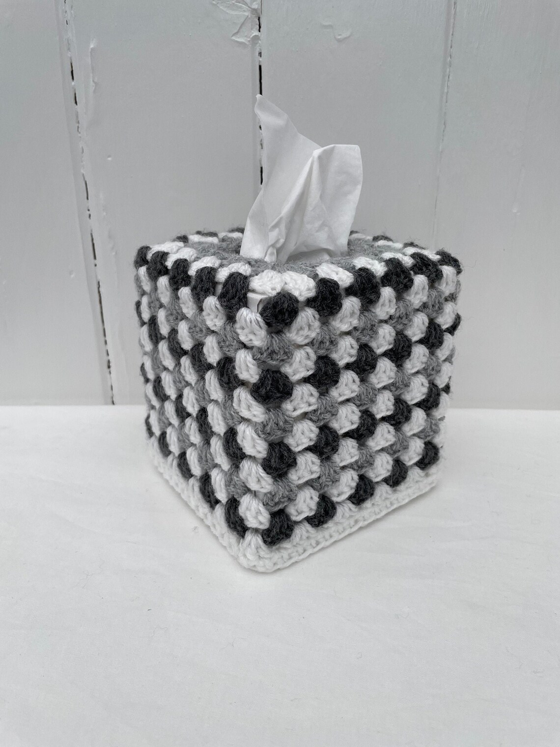 Tissue Box Cover Square Kleenex Holder Crochet Granny Vintage Etsy