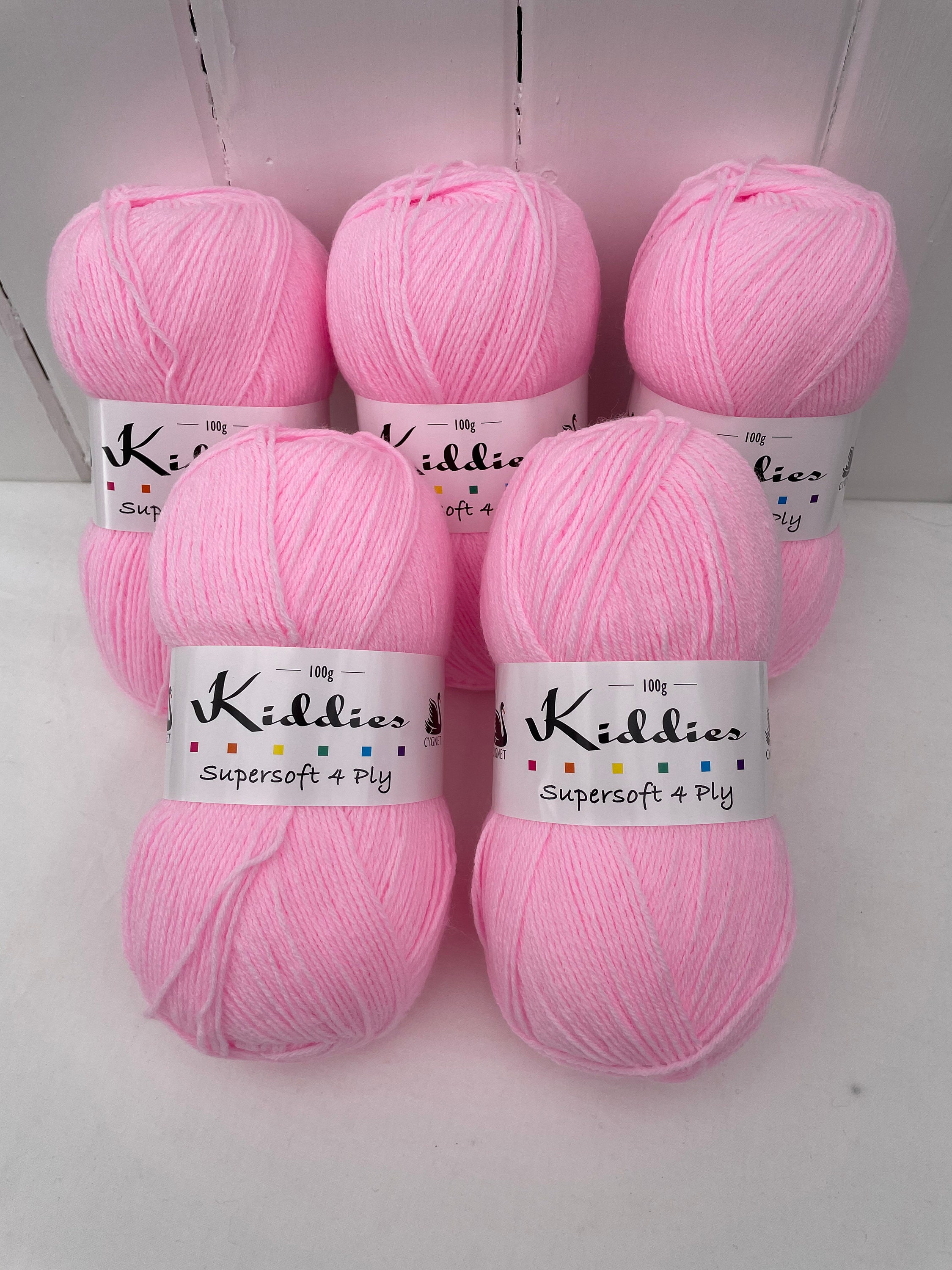 Pink Baby Wool Yarn 4 Ply 500g Supersoft Kiddies Etsy