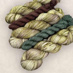Hand-Dyed Highland Heather Merino Wool Sock Yarn Set: 100g or 50g + Mini Skein