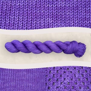 4 Ply DK Yarn 10g 20g 50g 100g Skein Hand Dyed Amethyst Purple Semi Solid Tonal S/W Merino Wool Nylon Sock Knitting Crochet  P83