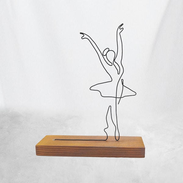 Ballerina Wire Art Sculpture, Minimalist Home Decor, Tabletop Decor, Art Deco, Handcrafted Art, Thank you Gifts, Abstract Body Figure