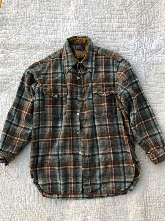 70s Pendleton Wool Flannel Orange Large
