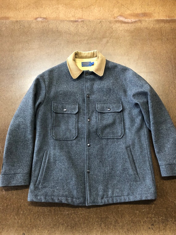 70s Pendleton Grey Wool Coat Large