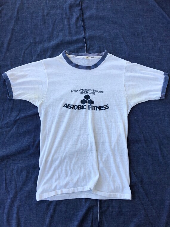 1970s Worn Porter Medical Ringer Tee Small to Medi