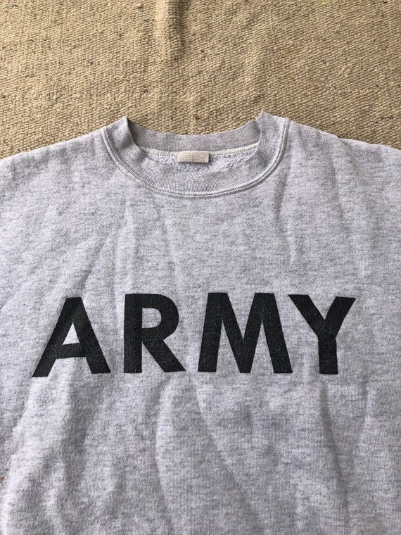 90s Grey Army Sweatshirt Small Medium - image 2