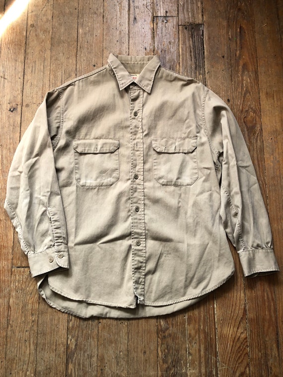 1950s Selvedge Penneys Big Mac Work Shirt Medium