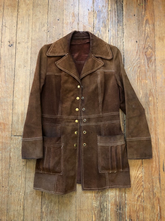 1970s Brown Suede Jacket Small