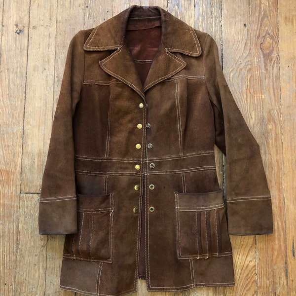 1970s Brown Suede Jacket Small