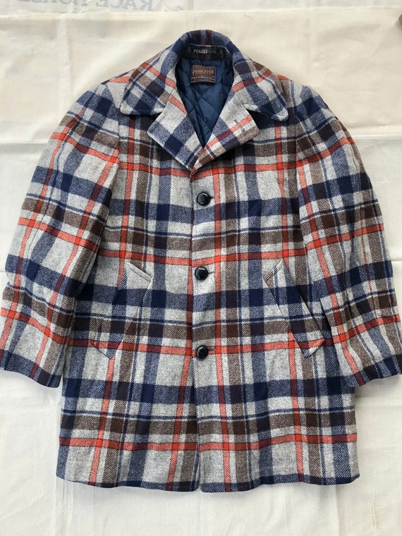 80s Wool Pendleton Pea Coat Large