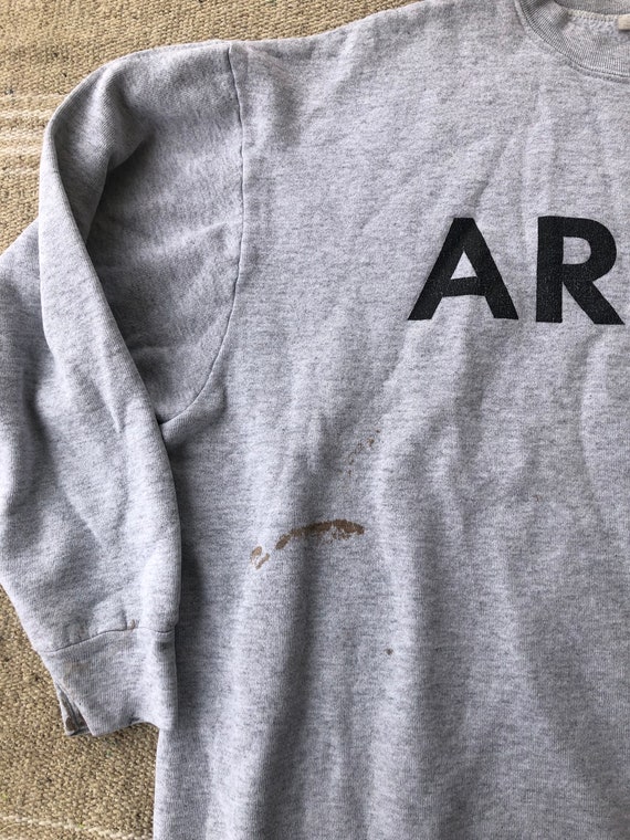 90s Grey Army Sweatshirt Small Medium - image 3