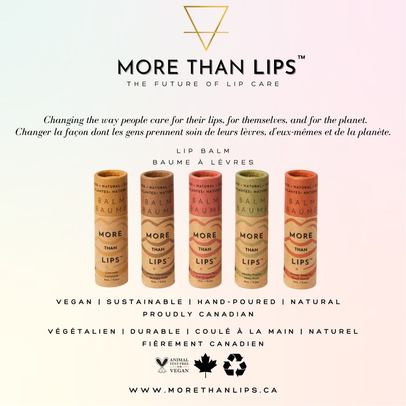 Lip Balm Canadian, Natural, Handmade, PETA Certified Vegan and Cruelty-Free, Organic, Eco-friendly, with Sun Protection image 10