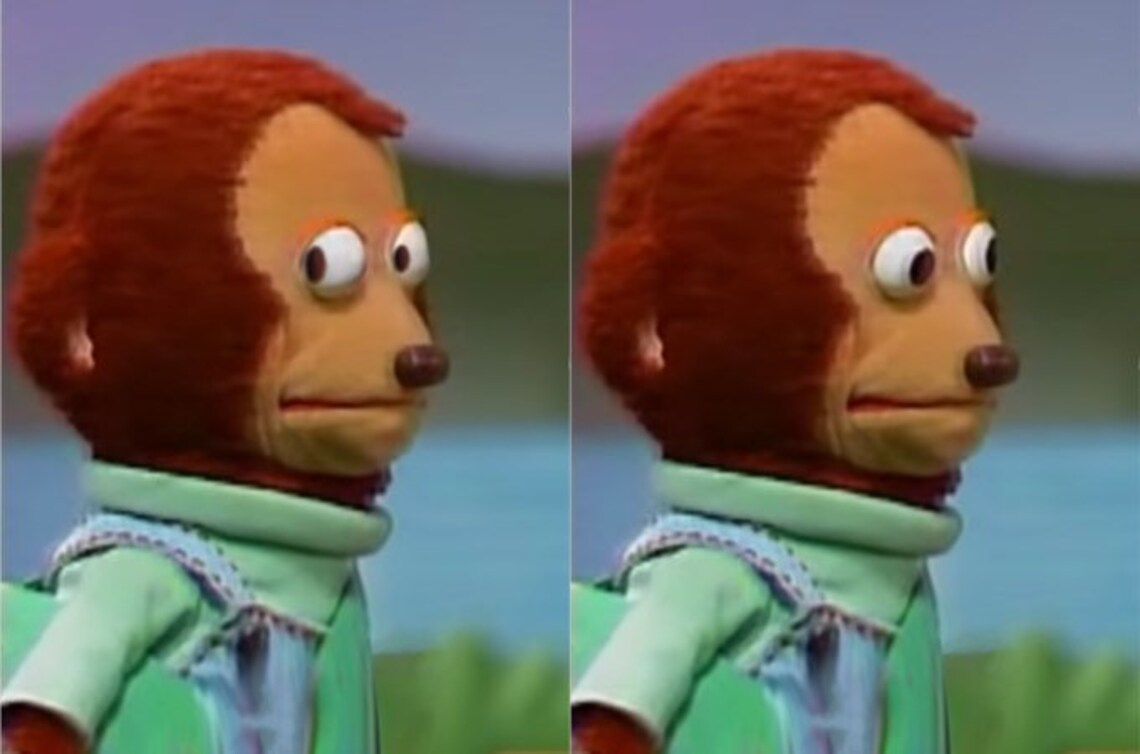 Shifty Eyes Monkey Meme Towel Etsy