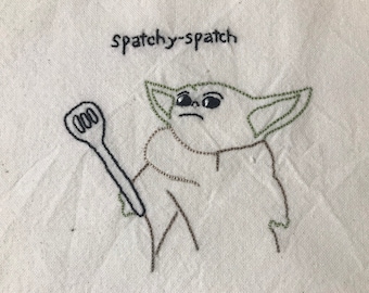 Spatchy-Spatch Meme-handdoek voor baby Yoda/Grogu