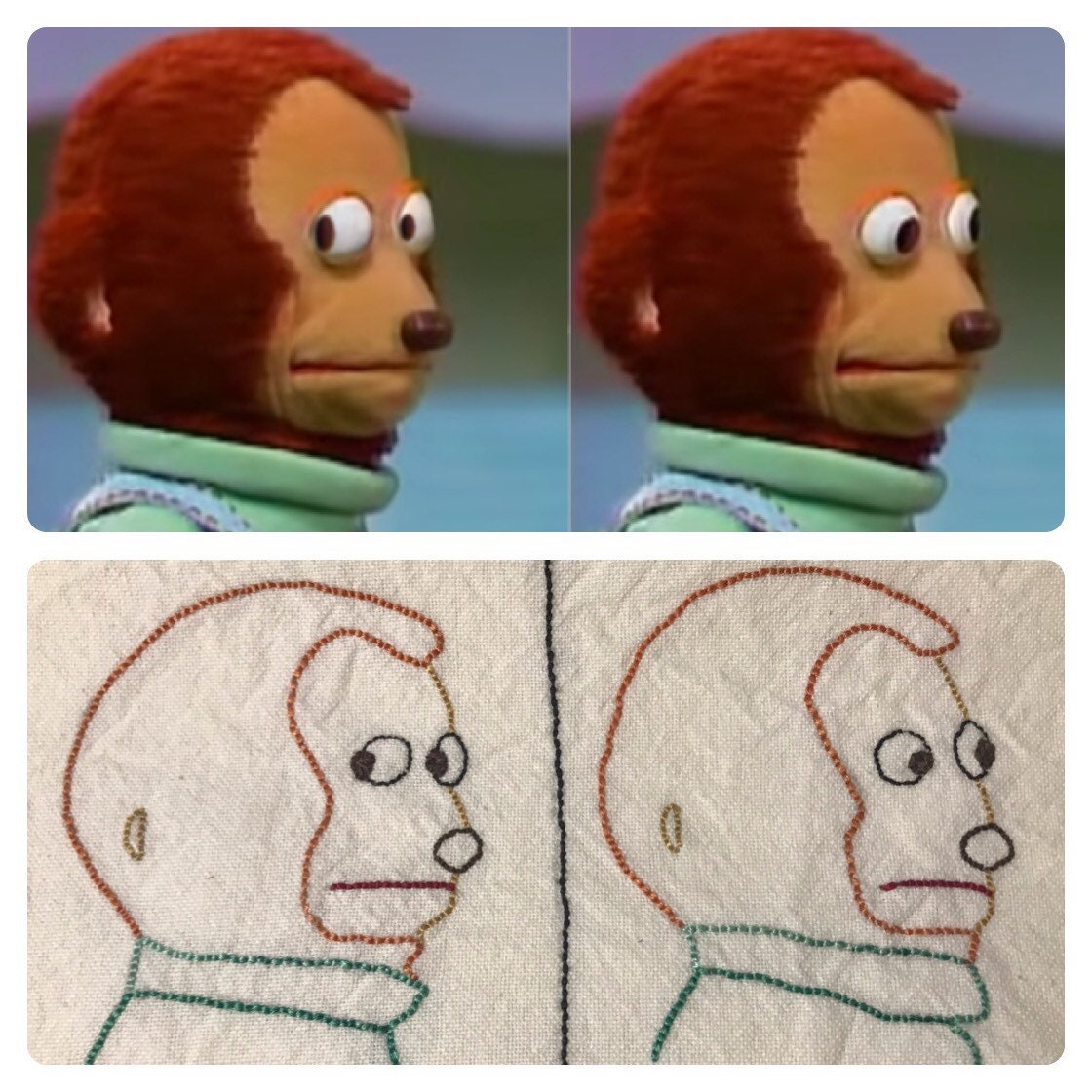 Shifty Eyes Monkey Meme Towel Etsy