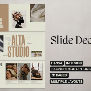 Bold, Earthy Slide Deck Template for Brands, Creators, Coaches and Consultants | on Canva and Adobe Indesign