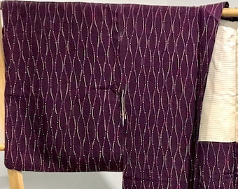Vintage Purple silk jacquard Haori Jacket, Rising Stream Design, New Silk Jacket garment, wall art, Purple kimono Jacket, UNUSED