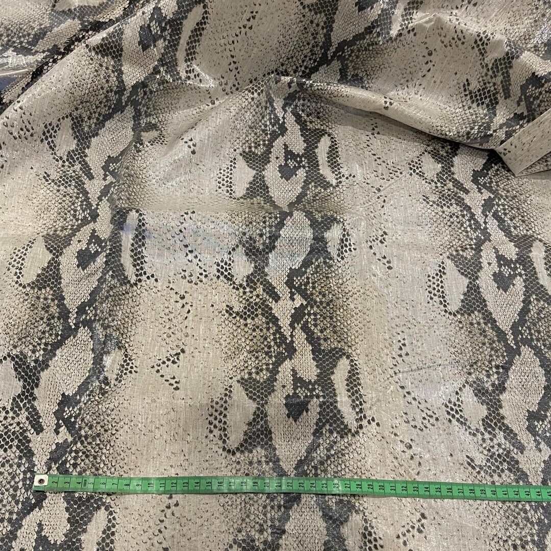 Italian Coated Waterproof Linen Python Print Fabric, Rain Jacket, Coat ...