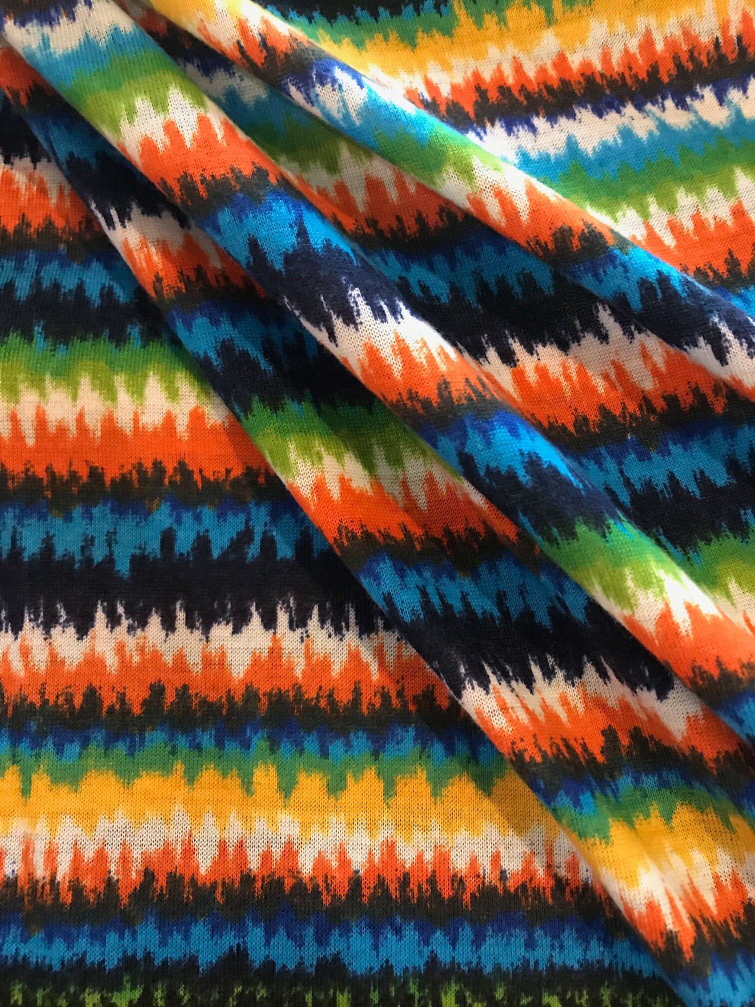 Edgy Interlock Knit Fabric Bold Stripe Knit Tee Fabric Etsy