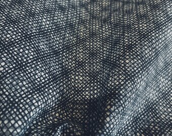 Blue-Grey abstract crisp Yukata cotton, Japanese Vintage blue grey fabric, small print cotton geometric, UNUSED, excellent condition