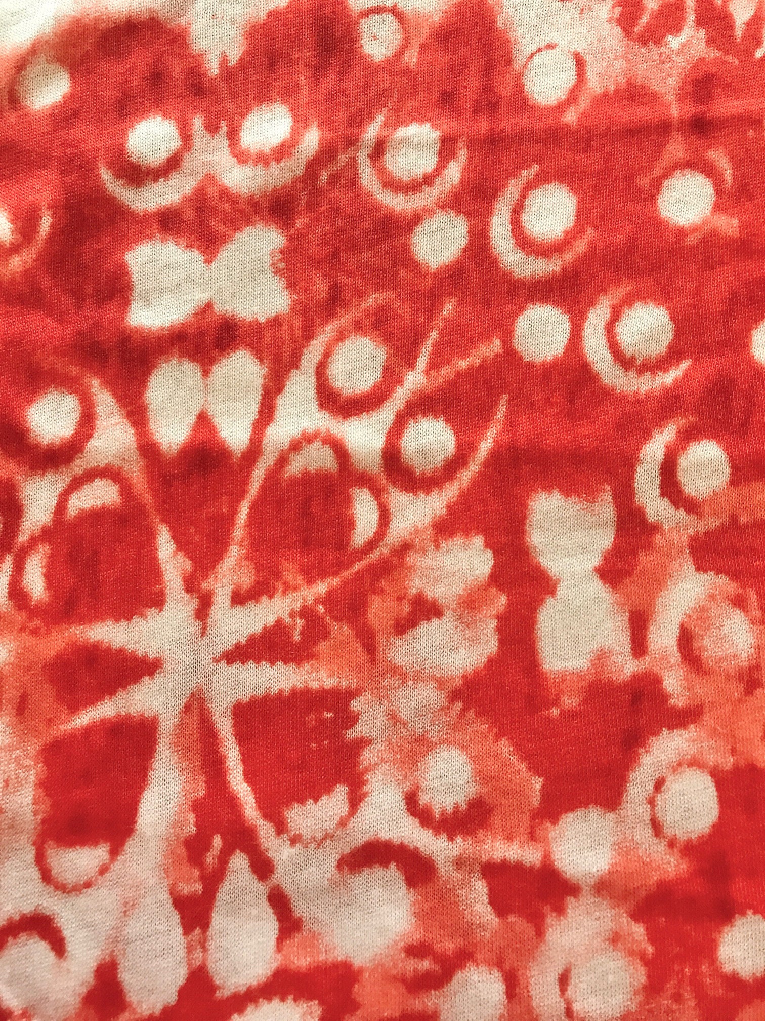 Tie Dye Interlock Knit Fabric Tie Dye Jersey Redorange Tie Etsy