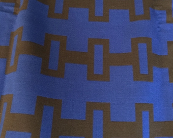 Wool Suit Fabric reversible, Milly Designer, Midnight blue espresso graphic wool, jacket fabric, light-medium weight woven wool, upholstery