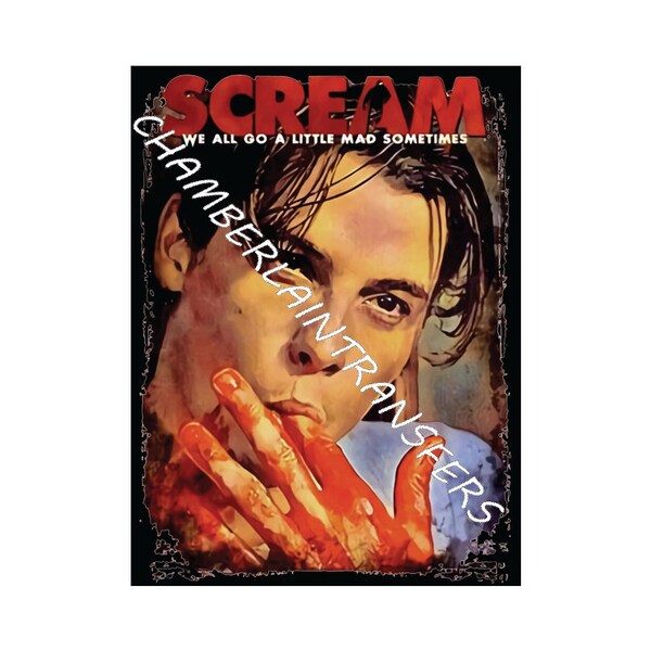 Scream Ghostface Skeet Ulrich Billy Loomis READY TO PRESS Sublimation Transfer