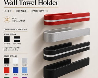 Customizable Bathroom Towel Holder - Modern & Wall Mounted