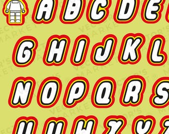 Layered Block Font SVG: Clipart dell'alfabeto per feste per bambini (download digitale)