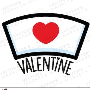 Valentines Krankenschwester Mütze SVG, Cut Dateien Dxf, Heart Nurse Vektor PNG, Stillmütze, Love Nurse, Cricut Cameo Silhouette, Dxf Png Svg