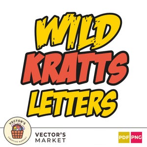 Alfabeto de Wild Kratts (SVG), fuente digital para fiestas infantiles Kratt, fuente krattss en PDF, invitaciones personalizadas para fiestas de Wild Brothers.