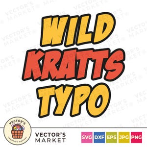 Clipart alfabeto Wild Friends SVG, festa in formato svg di Kratt Kids, file di stampa e taglio Kratt font jpg creatura selvaggia Kratts Power Suit