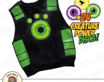Chris Wild Kratts Green Vest SVG, Creature Power Discs, design personalizzato per bambini Kratts Brothers, gilet per adulti, maglietta di compleanno, cricut png, pdf