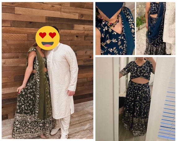 Women Peacock Blue Indian Lehenga Choli ,Lehenga choli for women in usa ,Wedding Bridesmaids Reception Sangeet Party Wear Lehenga