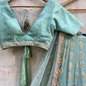 Ocean Green Lehenga Set, Indian Wedding Lengha Made to measure bridesmaid outfits Lehenga choli for women ready to wear in usa