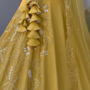 Yellow Embroidered Lehenga for Women, Wedding Lehenga Choli, Festive Wear, Sangeet Mehndi Outfit